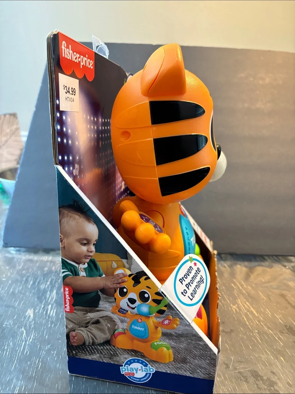 Fisher-Price Linkimals Bop & Groove Tiger Toy - Orange with Green Microphone